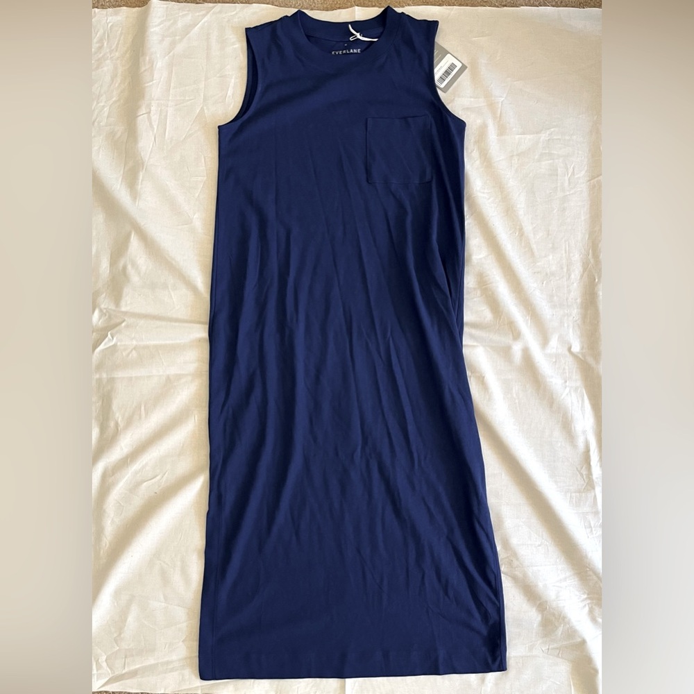 NWT Everlane The Long Weekend Sleeveless Tank Dress Blue